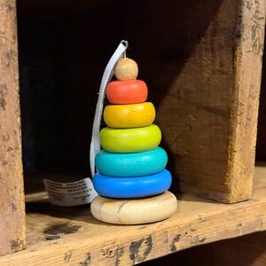 Brand NWT Colorful Wooden Stacking Toy Ornament